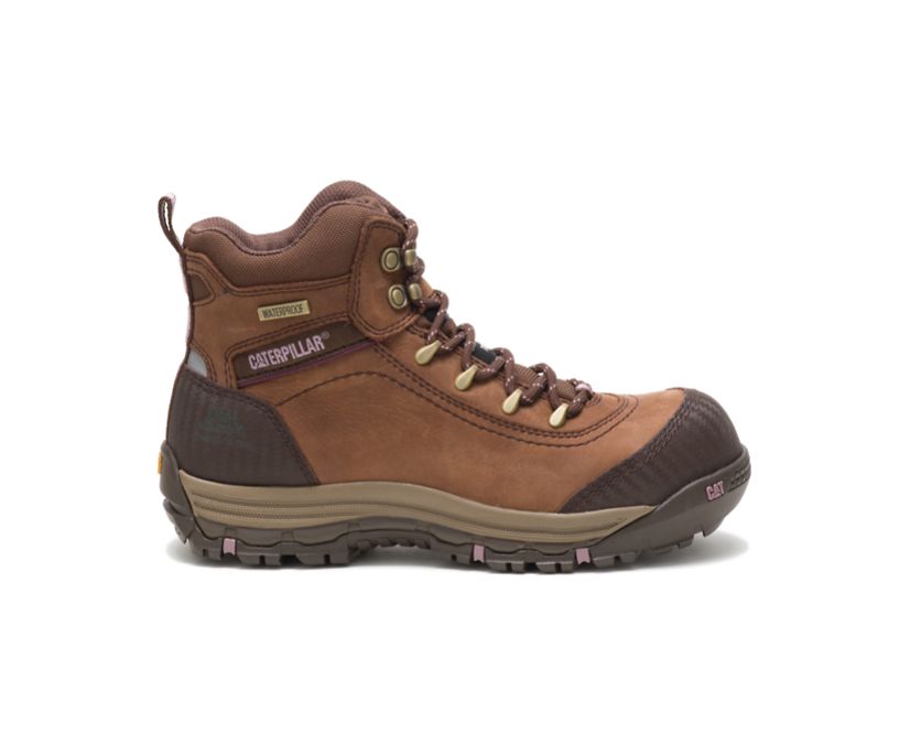 Damske Pracovne Topanky Caterpillar - Ally Waterproof Composite Toe - Hnede ( 2497-PWNRZ )